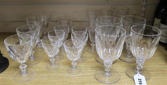 A quantity of glass ware including six Victorian glass rummers